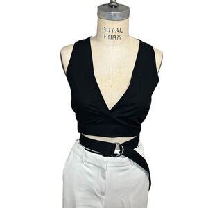 DEREK LAM Sheer Black crop top size 4